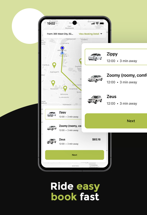 Zert ride booking screen